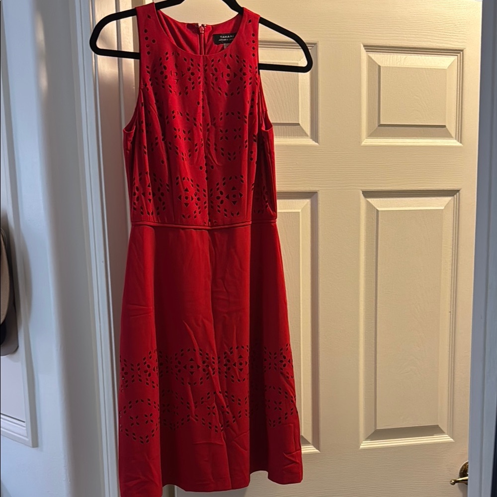 Tahari Red Sleeveless Dress